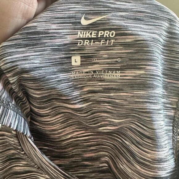 Nike Pro High Neck Crop Sports Bra – Heather Grey – Size L - Picture 4 of 5